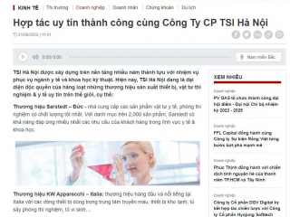 Báo Tiền Phong viết về TSI Hà Nội