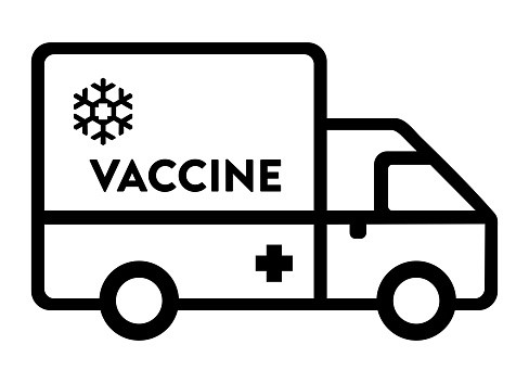 Vắc xin được vận chuyển bằng xe tải lạnh chuyên dụng